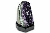 Deep Purple Amethyst Geode With Wood Base - Uruguay #342844-2